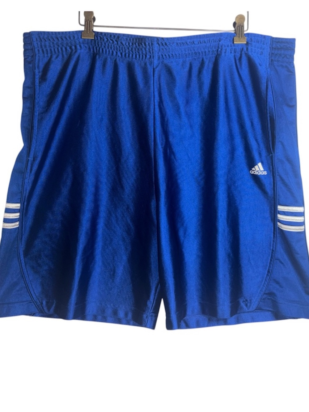 Vintage Adidas Dazzle Blue Shorts Size Large Basketball Athletic Drawstring Y2K